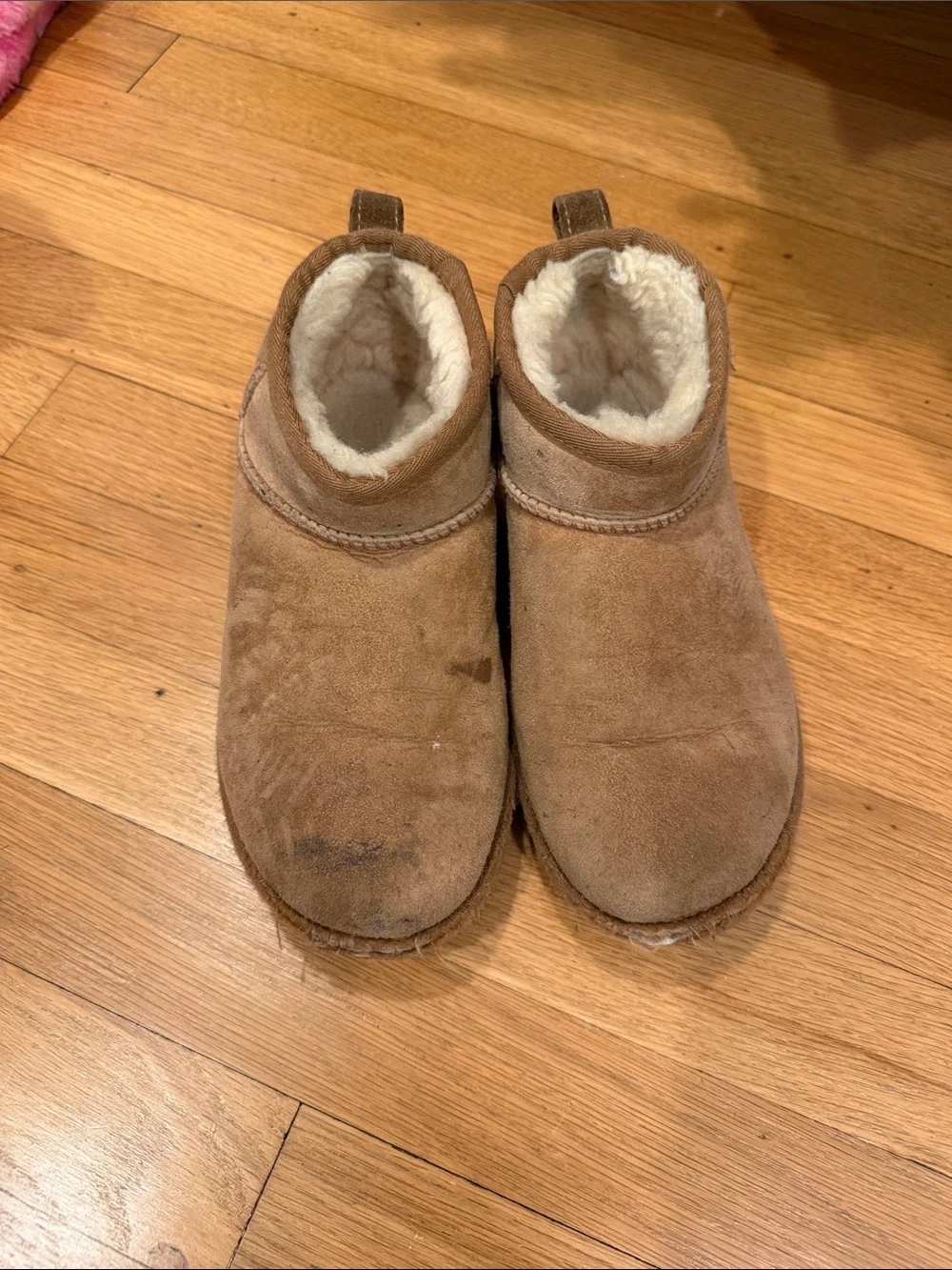 Cozy Tan Suede Shearling-Lined Slip-On Boots